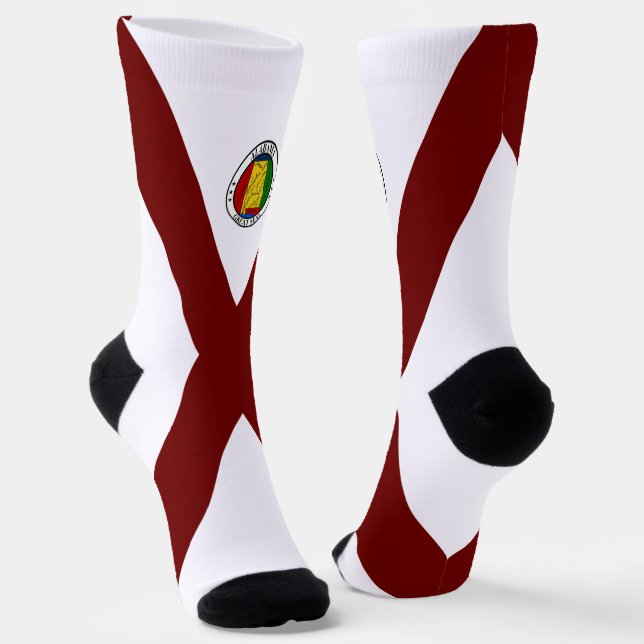 Alabama flag socks (Angled)