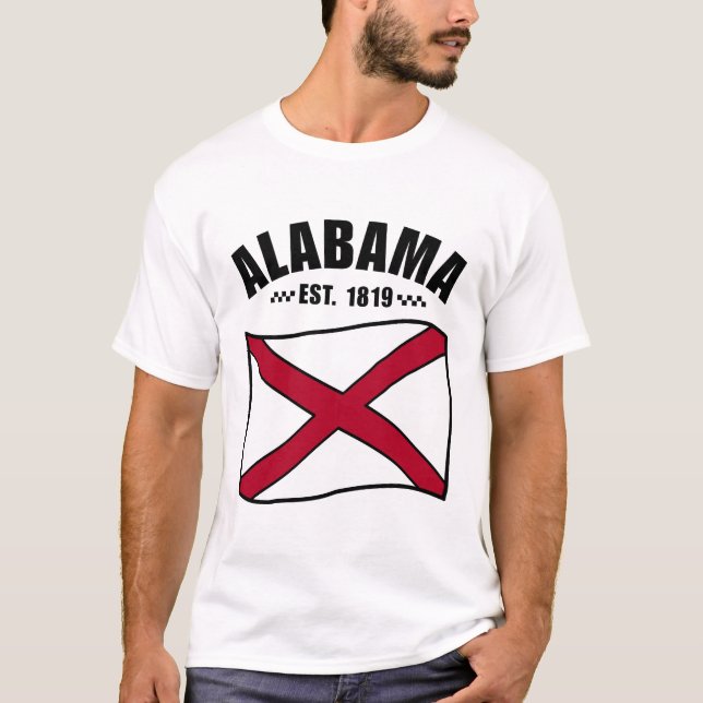 Alabama flag USA T-Shirt (Front)