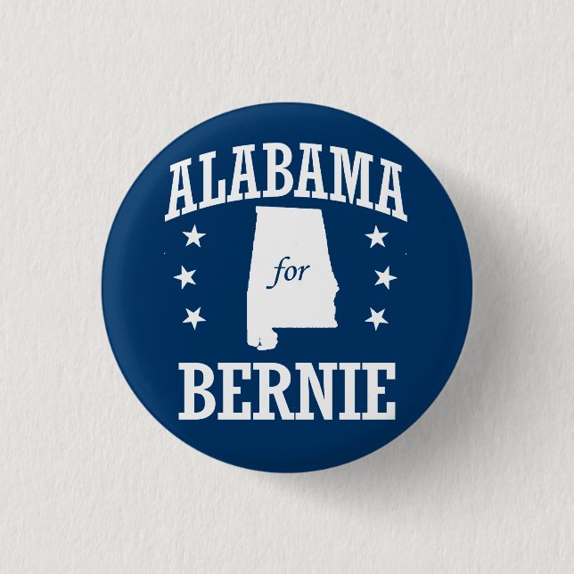 ALABAMA FOR BERNIE SANDERS 3 CM ROUND BADGE (Front)