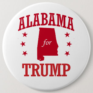 ALABAMA FOR DONALD TRUMP 6 CM ROUND BADGE