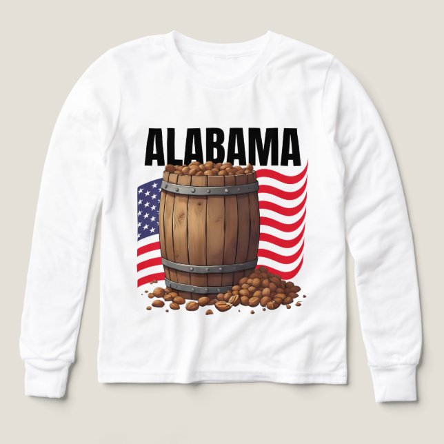 Alabama Girl's Bella+Canvas Long Sleeve (Design Front)