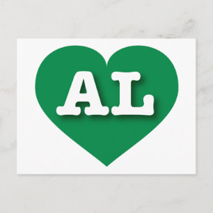Alabama Green Heart - I love AL Postcard