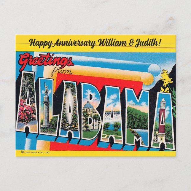 Alabama Greeting All Occasion Postcard (Front)