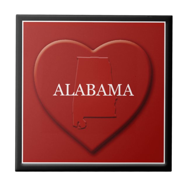 Alabama Heart Map Tile (Front)