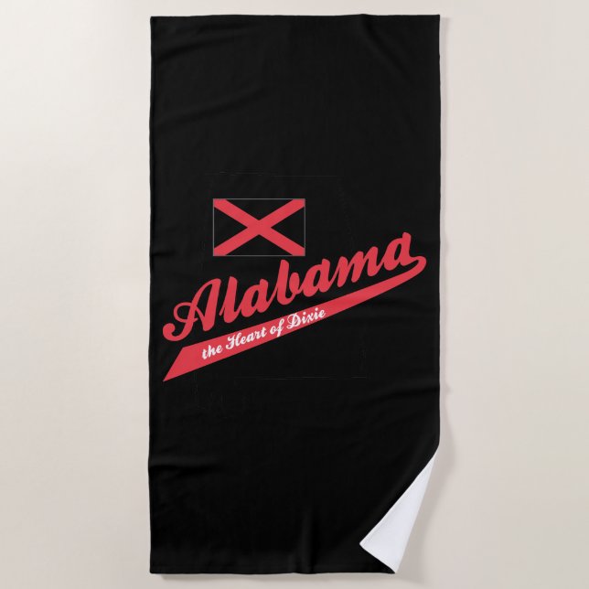 Alabama Heart of Dixie Beach Towel (Front)