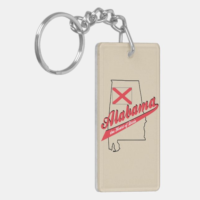 Alabama Heart of Dixie Key Ring (Front Left)