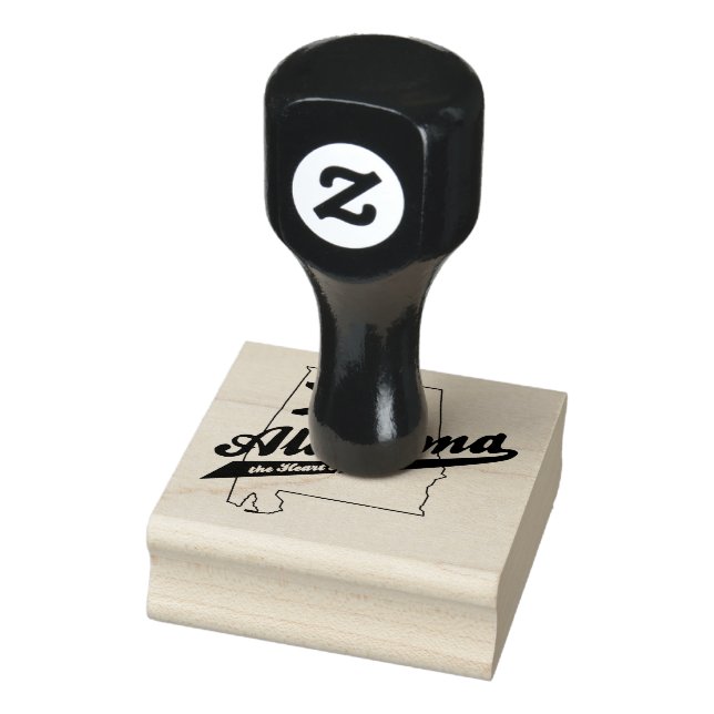 Alabama Heart of Dixie Rubber Stamp (Stamp)