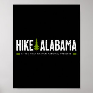 Alabama Hike Little River Canyon Tree Retro Graphi Poster