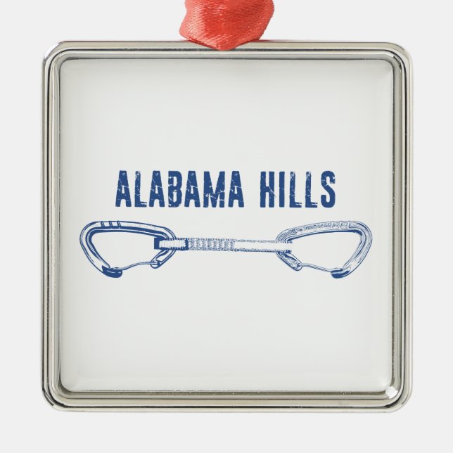 Alabama Hills Climbing Quickdraw Metal Tree Decoration (Front)