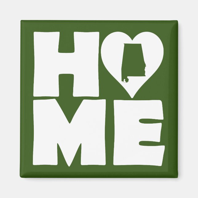 Alabama Home Heart State Fridge Magnet (Front)
