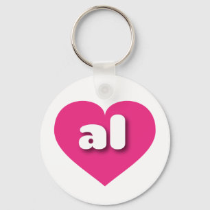 Alabama hot pink heart - I love al Key Ring