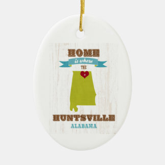 Alabama, Huntsville Map – Home Is Where Ceramic Tree Decoration