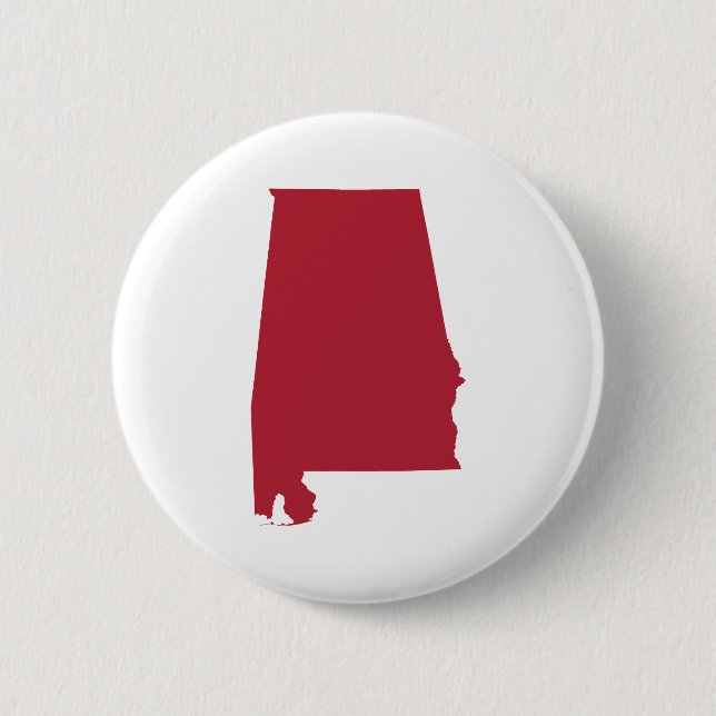 Alabama in Red 6 Cm Round Badge (Front)