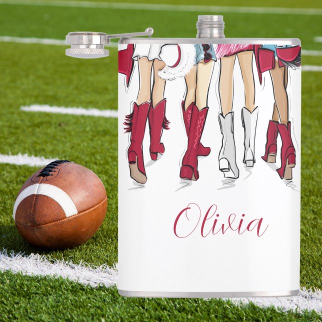 Alabama Ladies Fashion Cowboy Boots Hats Crimson  Hip Flask (Creator Uploaded)