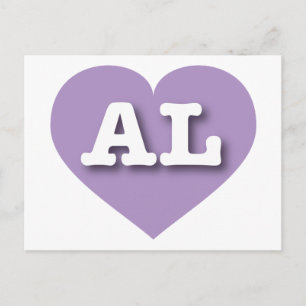 Alabama Lavender Heart - I Love AL Postcard