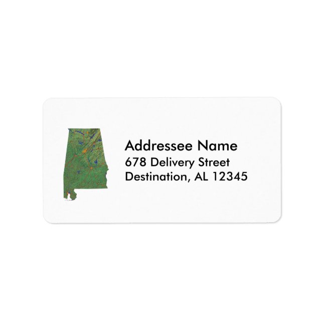 Alabama Map Address Label (Front)