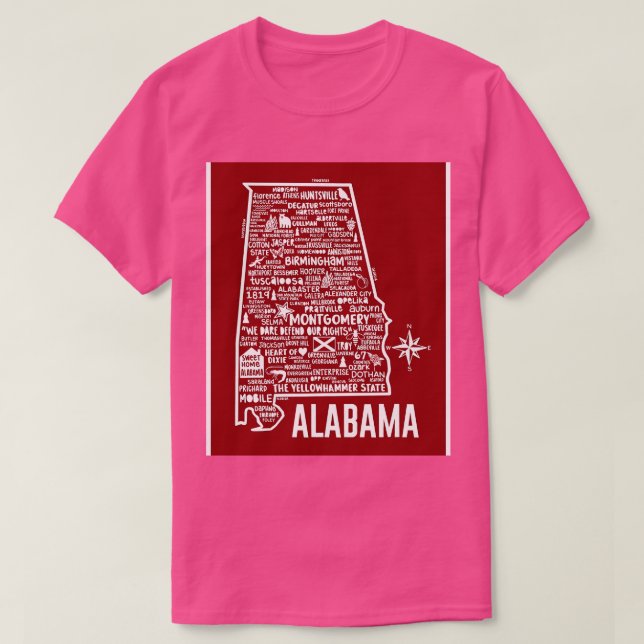 Alabama Map TShirt 3 (Design Front)