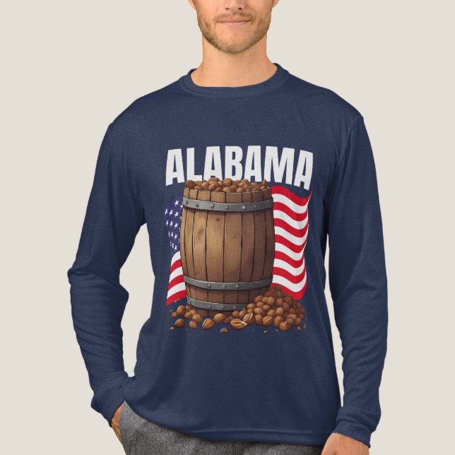 Alabama Men's Bella+Canvas Long Sleeve Dark Tri-Blend Shirt (Front)