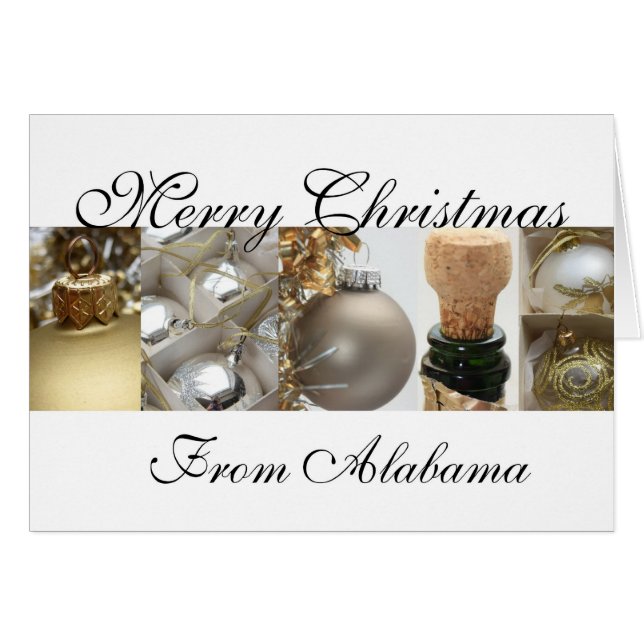 Alabama Merry Christmas Collage Card (Front Horizontal)