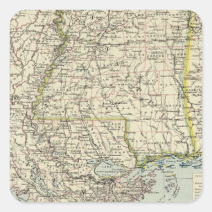 Alabama, Mississippi, Louisiana, Arkansas Square Sticker