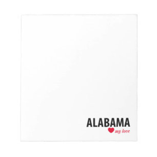 Alabama my love notepad