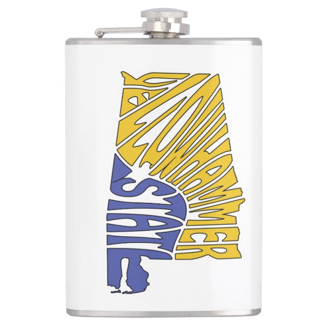 Alabama Nickname Word Art Hip Flask (Front)