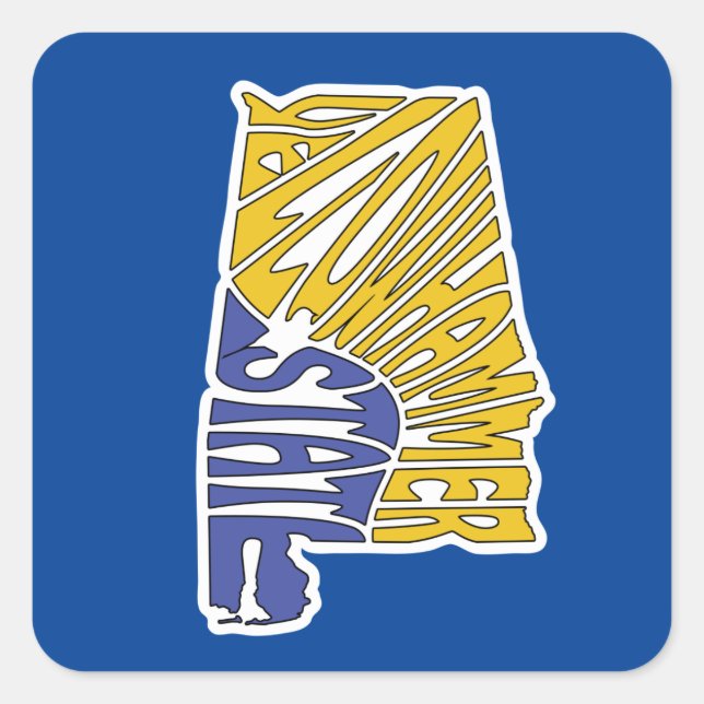Alabama Nickname Word Art Square Sticker (Front)