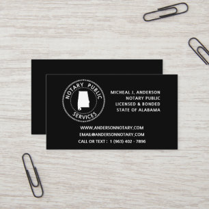 Alabama Notary Public Services Business Card