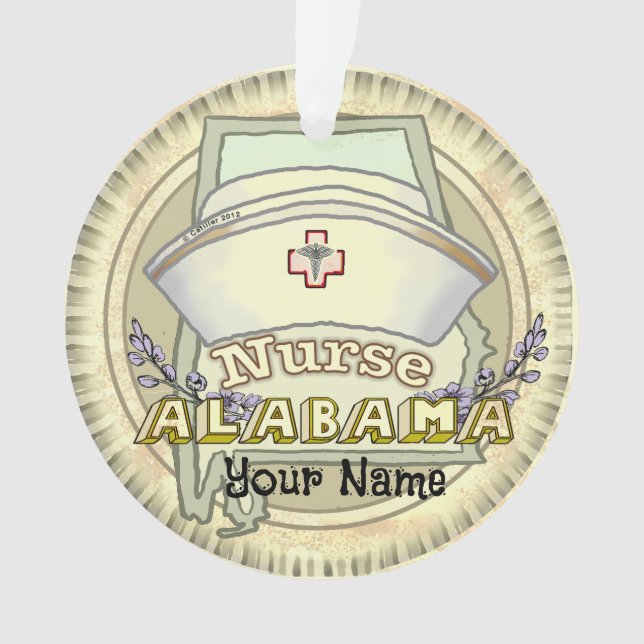 Alabama Nurse Ornament (Front)