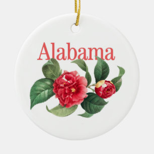 Alabama Ornament with Camellia State Flower