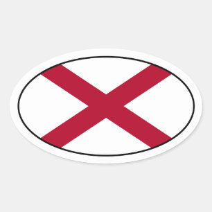 Alabama Oval Flag Sticker
