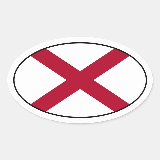 Alabama Oval Flag Sticker (Front)