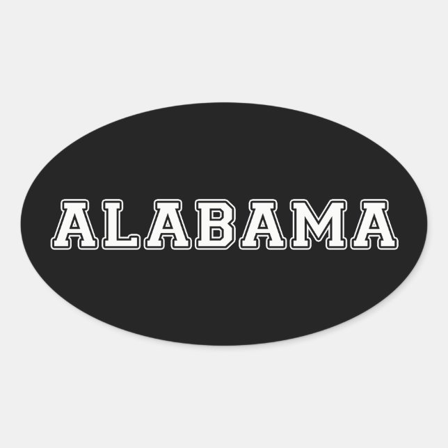 Alabama Oval Sticker (Front)