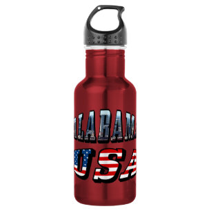 Alabama Picture and USA Flag Font 532 Ml Water Bottle