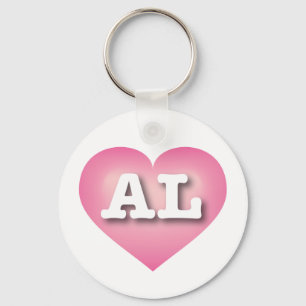 Alabama Pink Fade Heart - I love AL Key Ring
