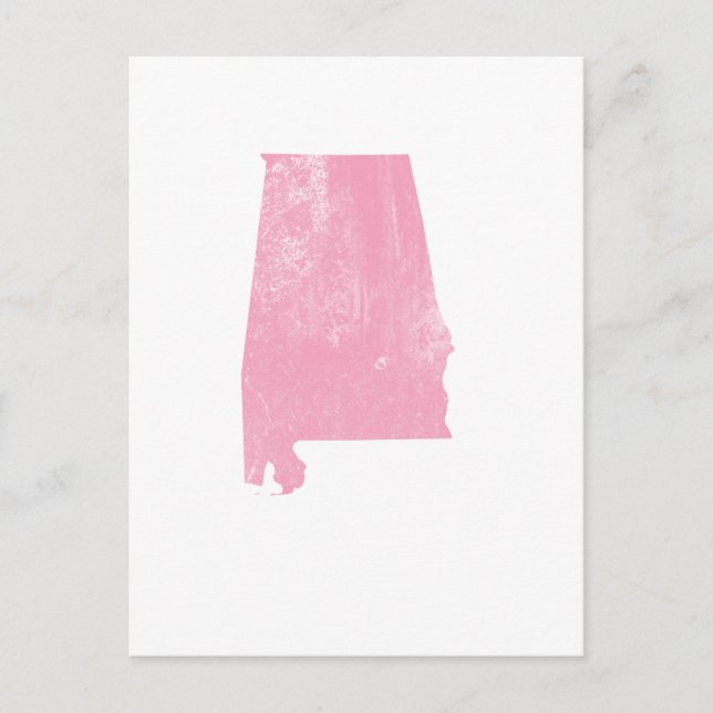 Alabama - Pink Vintage Grunge Postcard (Front)