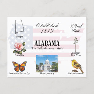 Alabama Postcard   state themes and landmarks