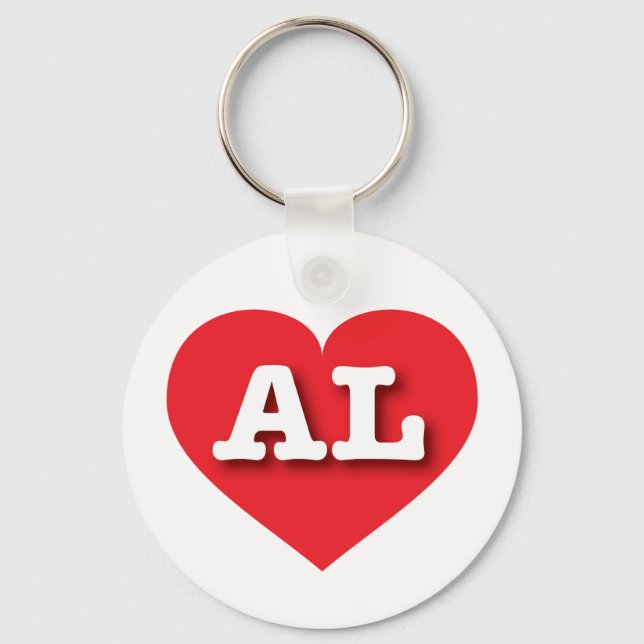 Alabama Red Heart - I love AL Key Ring (Front)