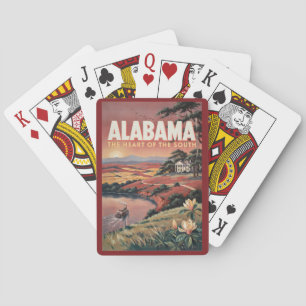 Alabama River Boat Illustration Travel Art Vintage Playing Cards
