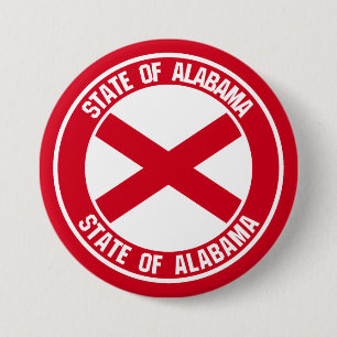 Alabama Round Emblem 7.5 Cm Round Badge