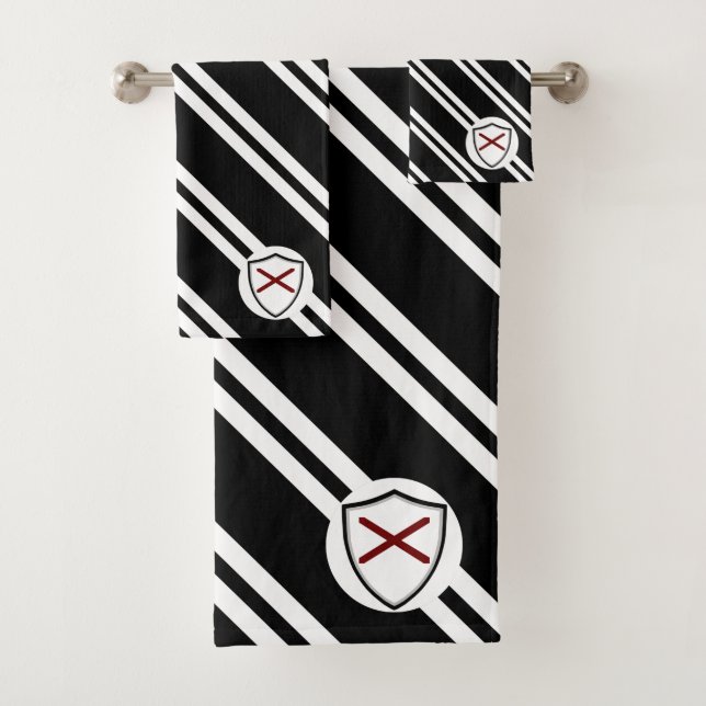 Alabama shield flag bath towel set (Insitu)