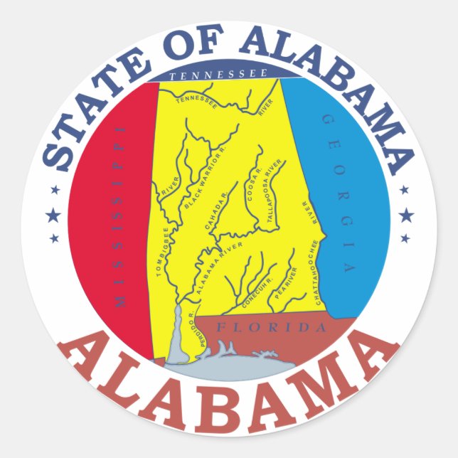 Alabama sign classic round sticker (Front)