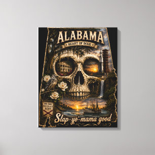 Alabama Skull Illusion Astigmatism STATE of Mind Canvas Print