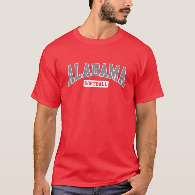 Alabama Softball Classic Retro Style Softball Play T-Shirt (Front)