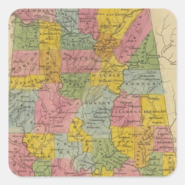 Alabama Square Sticker (Front)
