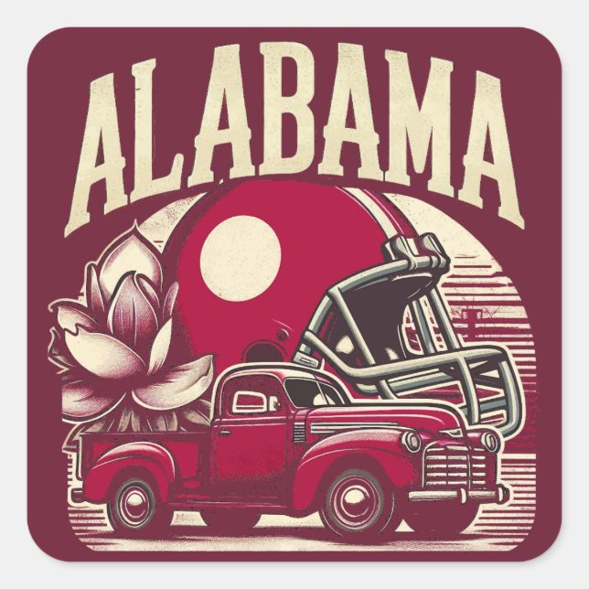 Alabama Square Sticker (Front)
