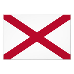 Alabama: St Andrew Crimson Cross Flag Photo Print