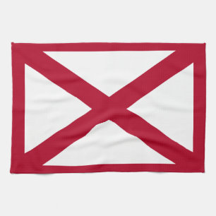 Alabama: St Andrew Crimson Cross Flag Tea Towel