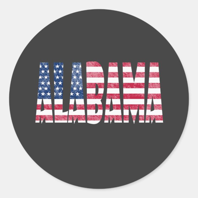 Alabama state  classic round sticker (Front)