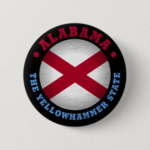 ALABAMA STATE FLAG 6 CM ROUND BADGE